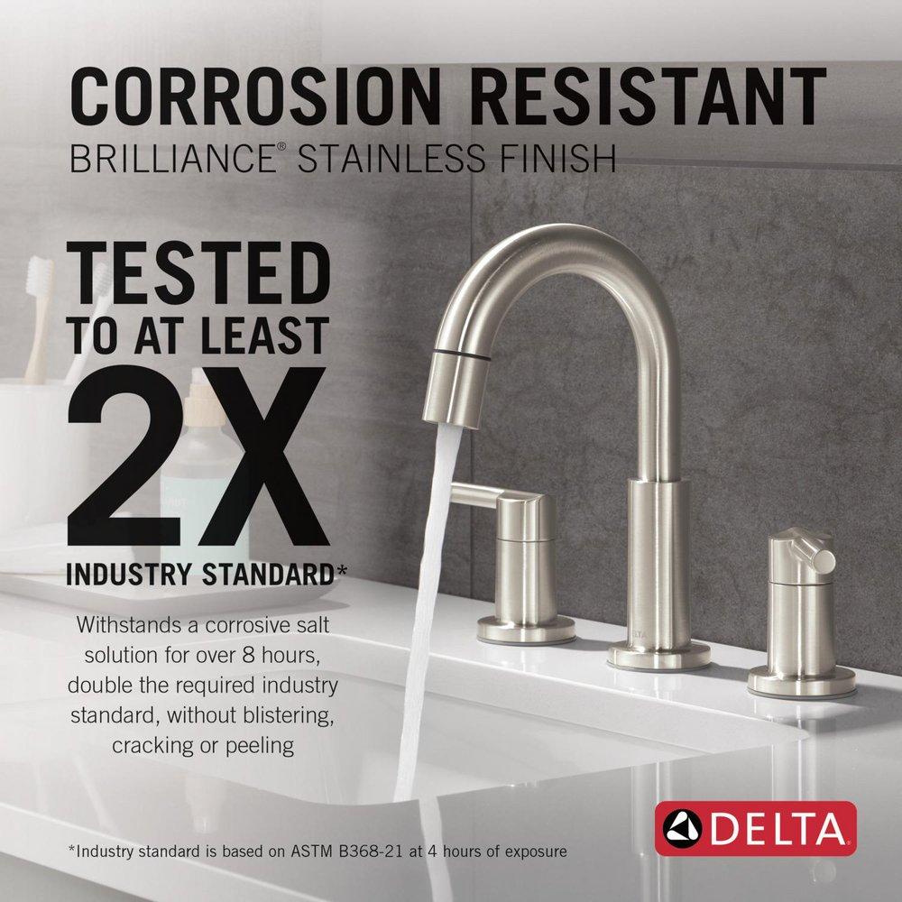 DELTA NICOLI TWO HANDLE WIDESPREAD PULL-DOWN BATHROOM FAUCET 