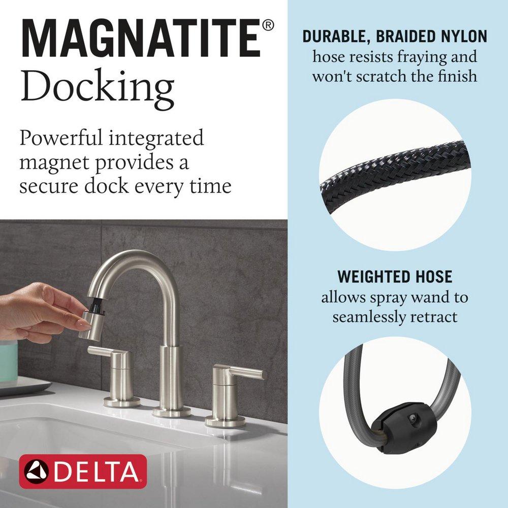 Two Handle Widespread Bathroom Sink Faucet in Stainless 
