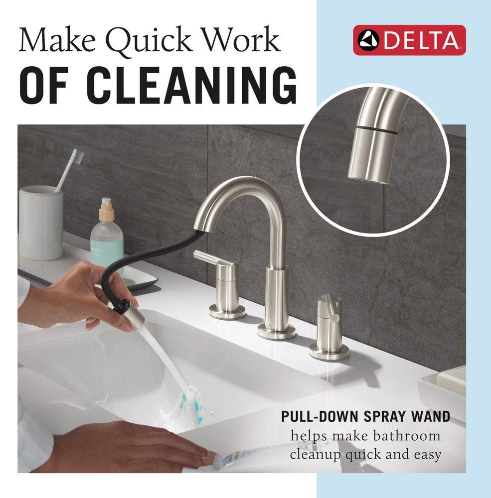 Two Handle Widespread Bathroom Sink Faucet in Stainless 