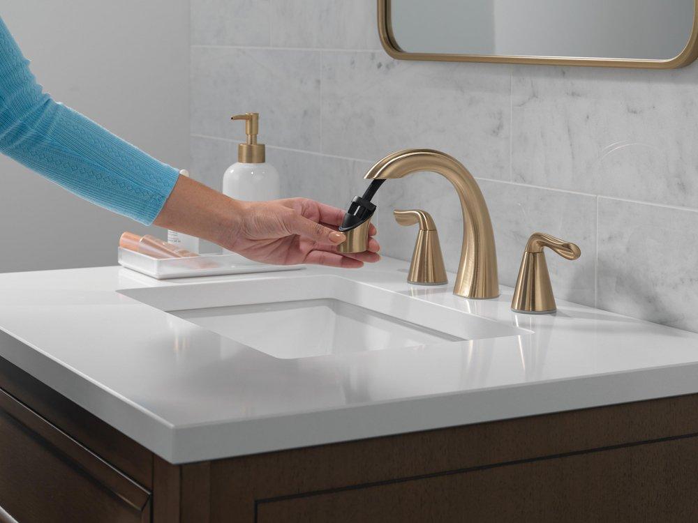 Two Handle Widespread Bathroom Sink Faucet in Champagne Bronze 