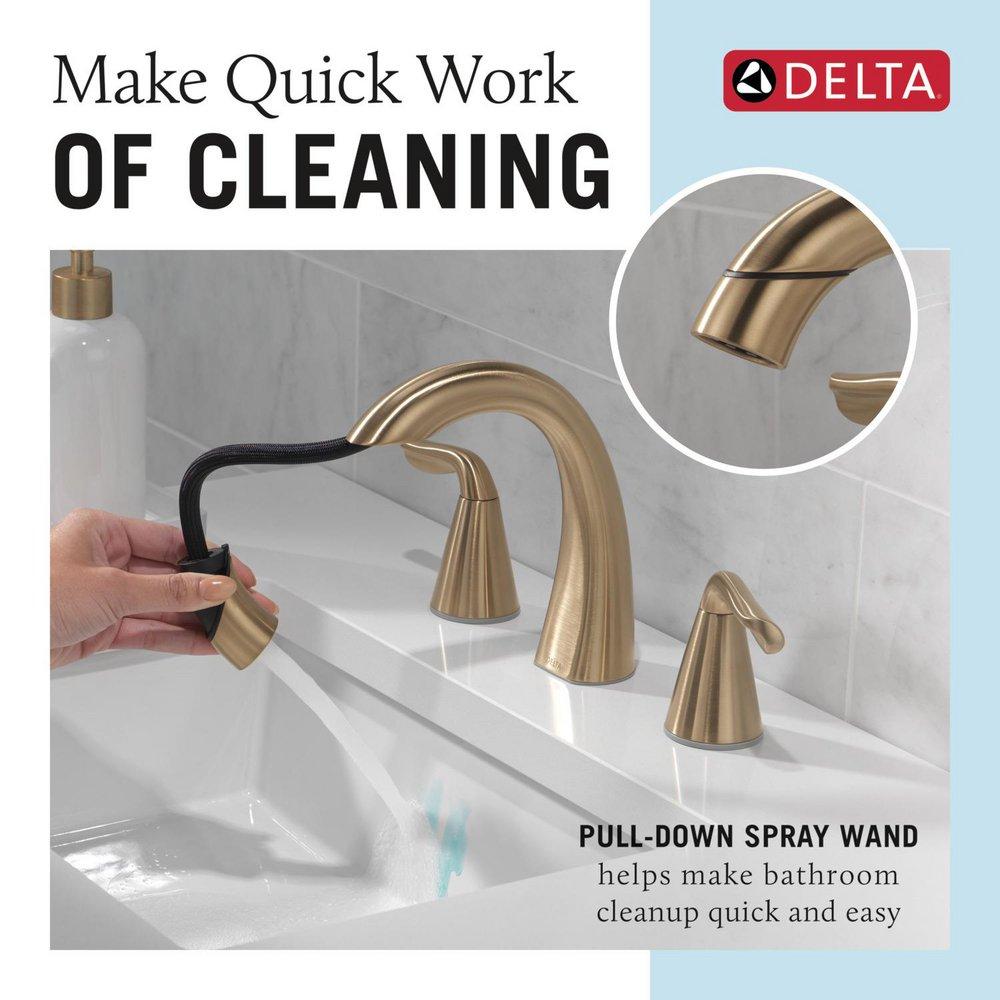 Two Handle Widespread Bathroom Sink Faucet in Champagne Bronze 