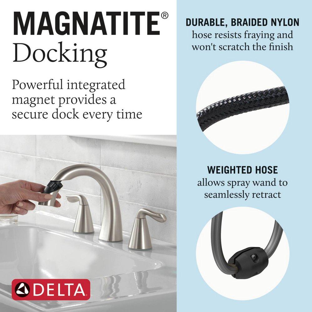 Two Handle Widespread Bathroom Sink Faucet in SpotShield&reg; Brushed Nickel 