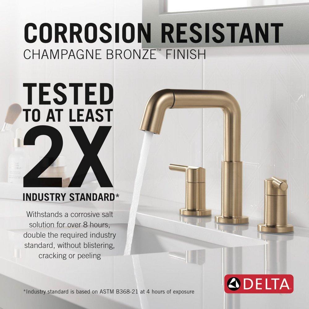 Two Handle Widespread Bathroom Sink Faucet in Champagne Bronze 
