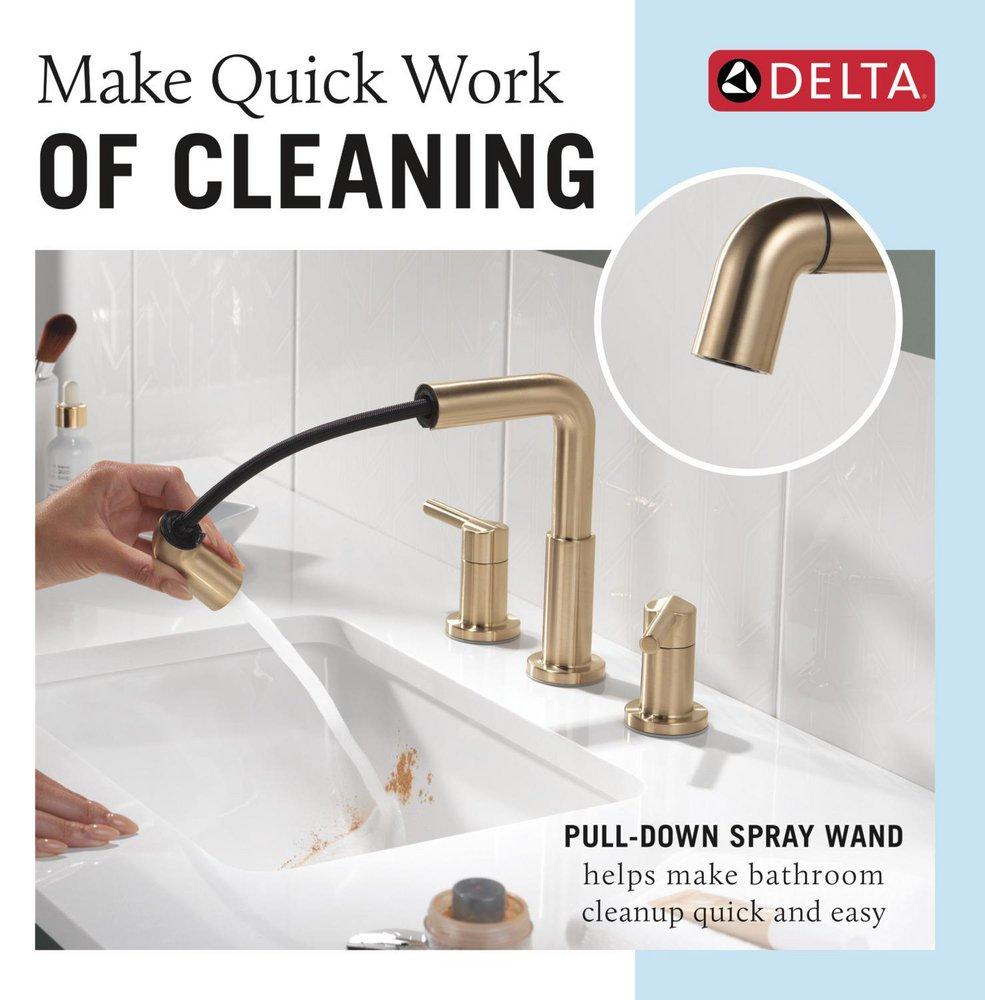 Two Handle Widespread Bathroom Sink Faucet in Champagne Bronze 