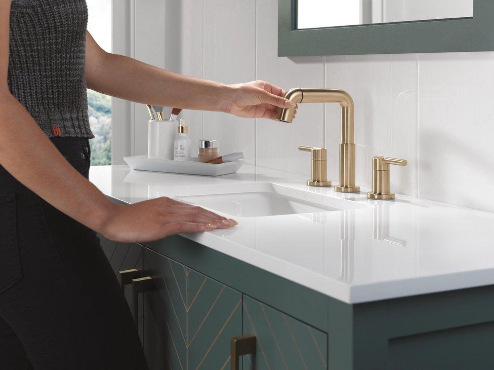 Two Handle Widespread Bathroom Sink Faucet in Champagne Bronze 