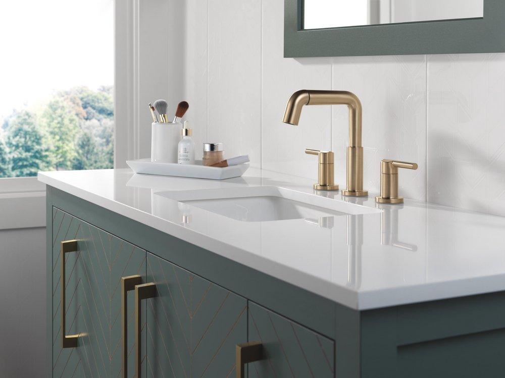 Two Handle Widespread Bathroom Sink Faucet in Champagne Bronze 