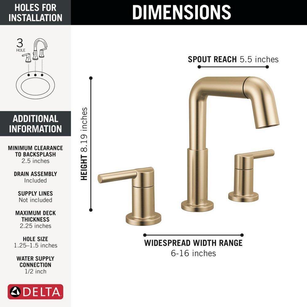 Two Handle Widespread Bathroom Sink Faucet in Champagne Bronze 