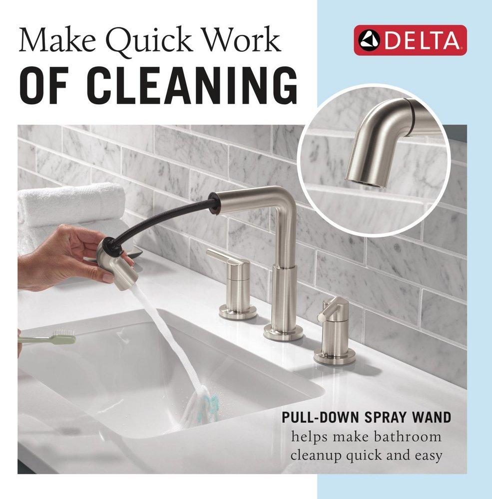 Two Handle Widespread Bathroom Sink Faucet in Stainless 