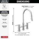 Single Handle Bridge Kitchen Faucet in Chrome 