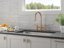 Single Handle Pull Down Kitchen Faucet in Champagne Bronze 