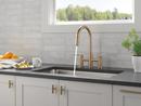 Single Handle Pull Down Kitchen Faucet in Champagne Bronze 