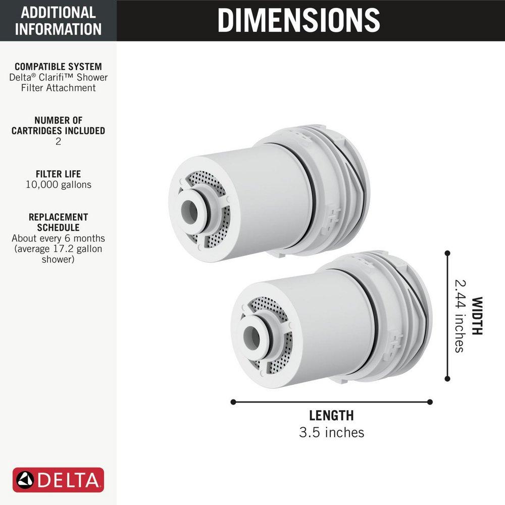 DELTA CLARIFI SHOWER FILTER REPLACEMENT CARTRIDGE 2 PACK 