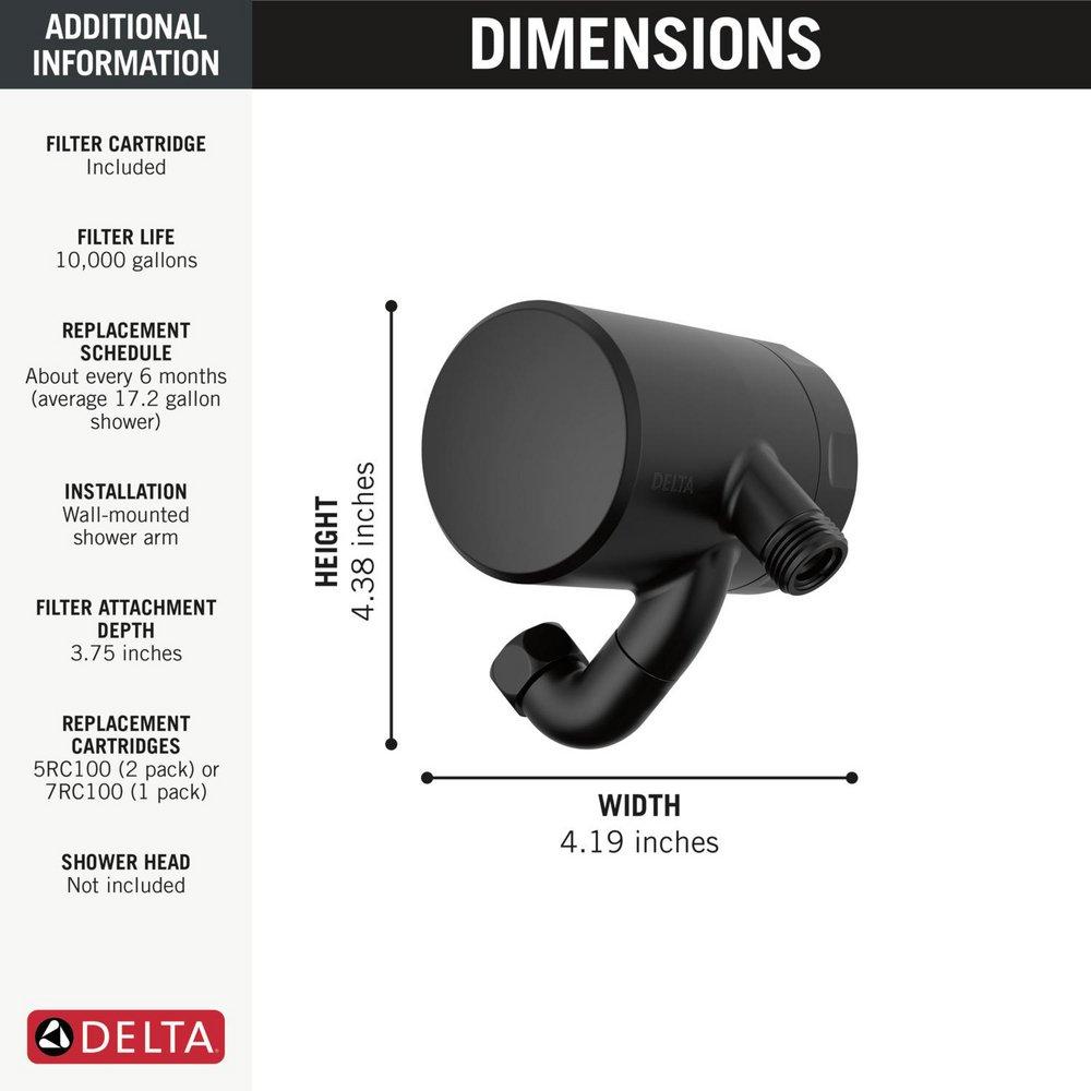 Premium Shower Filter Attachment inMatte Black 