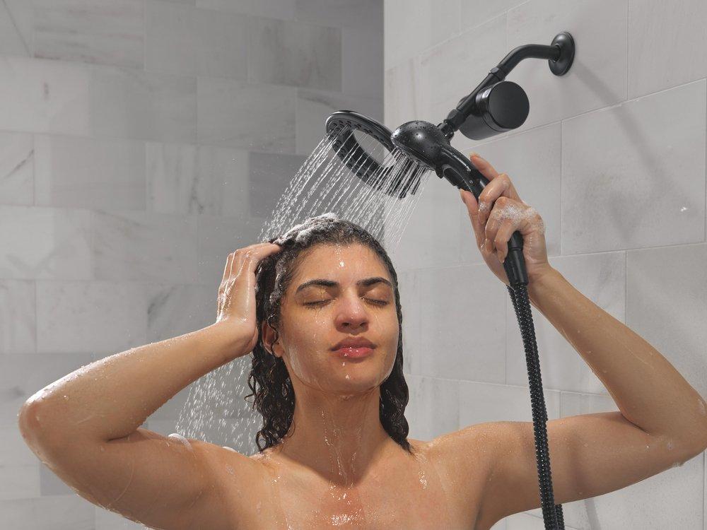 Shower Filter Attachment with 4-Setting In2ition&reg; in Matte Black 