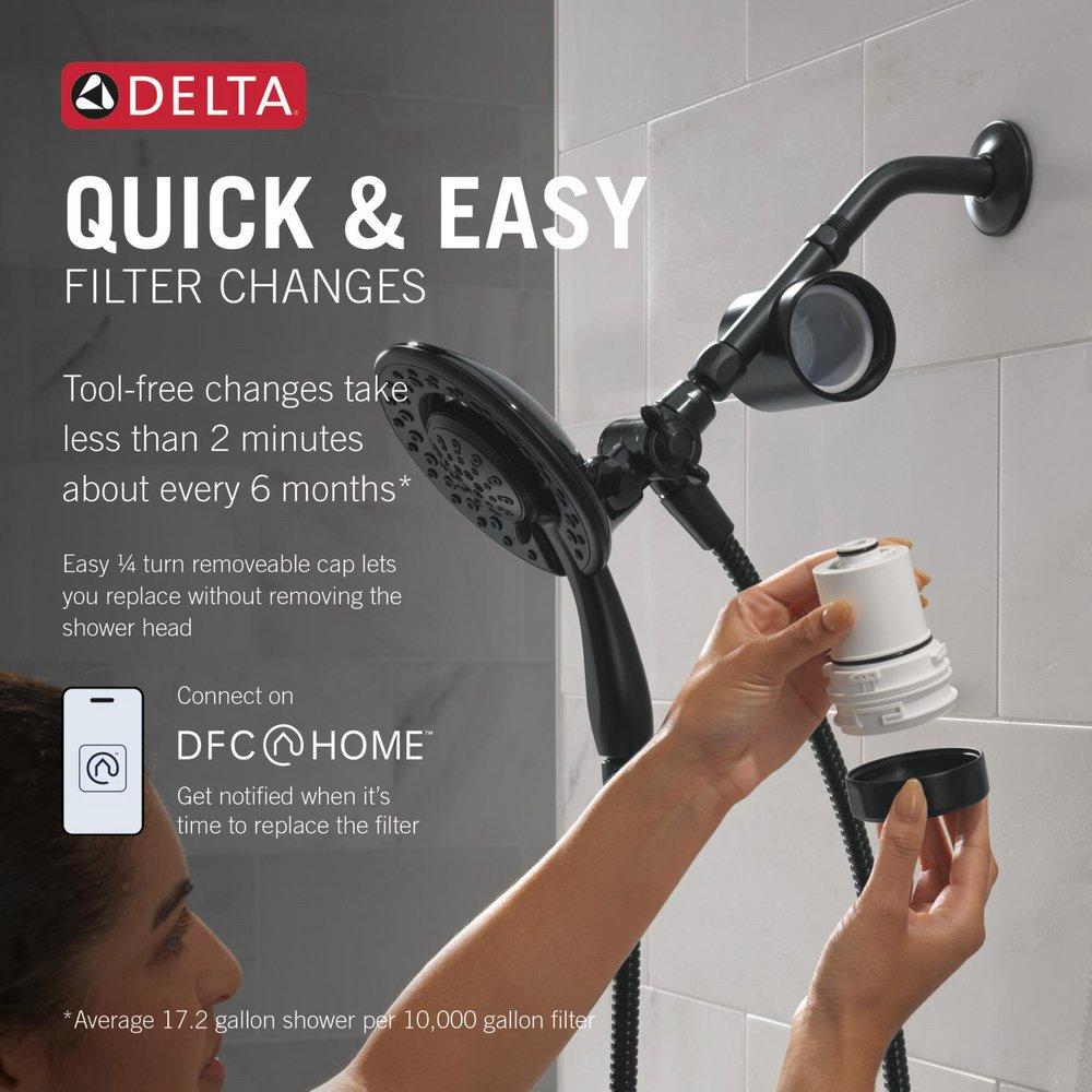 Shower Filter Attachment with 4-Setting In2ition&reg; in Matte Black 