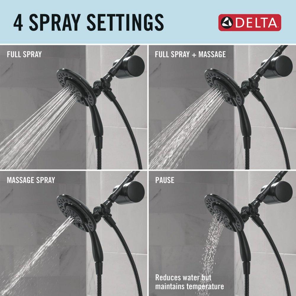 Shower Filter Attachment with 4-Setting In2ition&reg; in Matte Black 