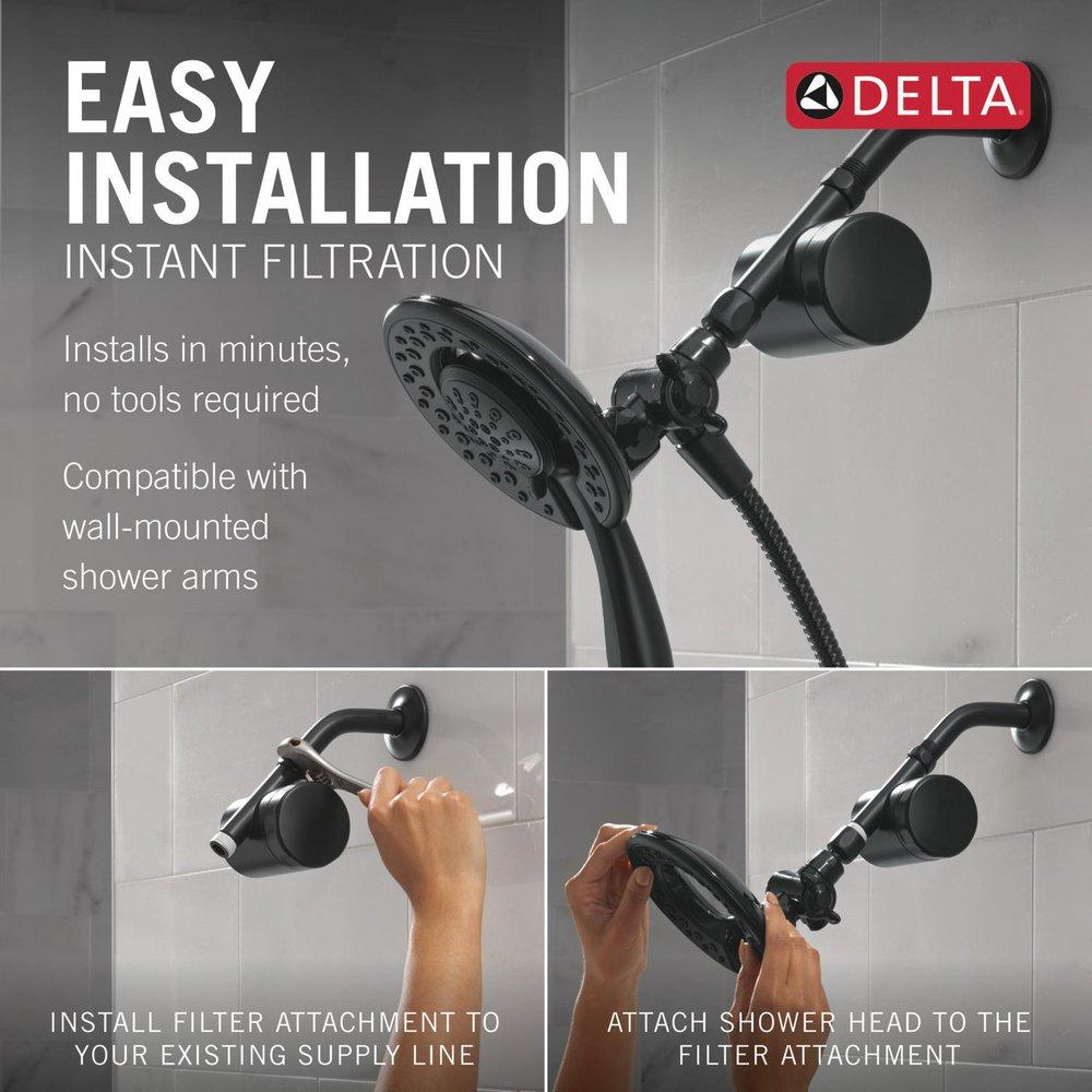Shower Filter Attachment with 4-Setting In2ition&reg; in Matte Black 
