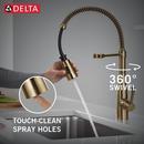 Single Handle Pull Down Kitchen Faucet in Champagne Bronze 