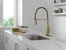 Single Handle Pull Down Kitchen Faucet in Champagne Bronze 