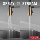 Single Handle Pull Down Kitchen Faucet in Champagne Bronze 