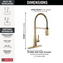 Single Handle Pull Down Kitchen Faucet in Champagne Bronze 