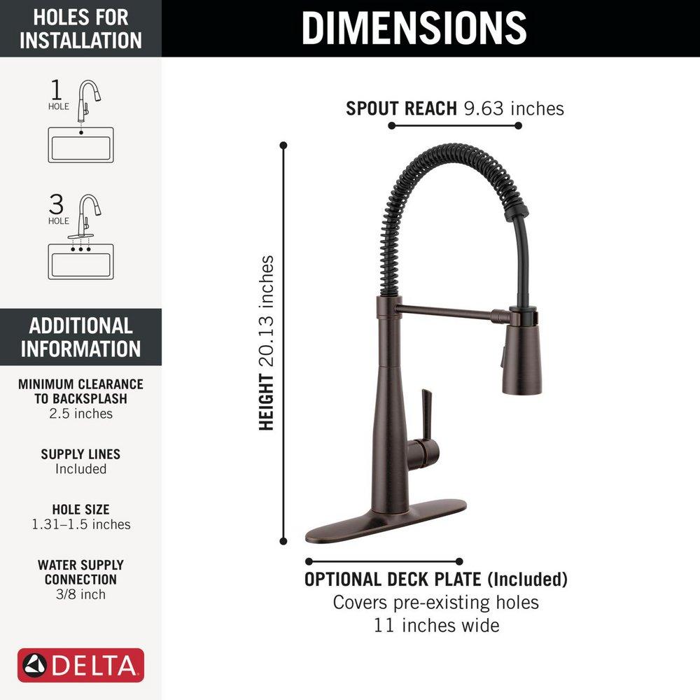 Single Handle Pull Down Kitchen Faucet in Venetian Bronze 