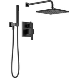Two Handle Single Function Shower System in Matte Black