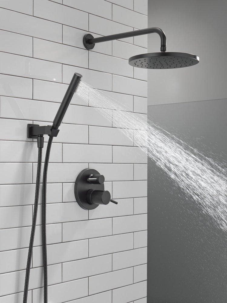 Delta Faucet Matte Black Two Handle Single Function Shower System 