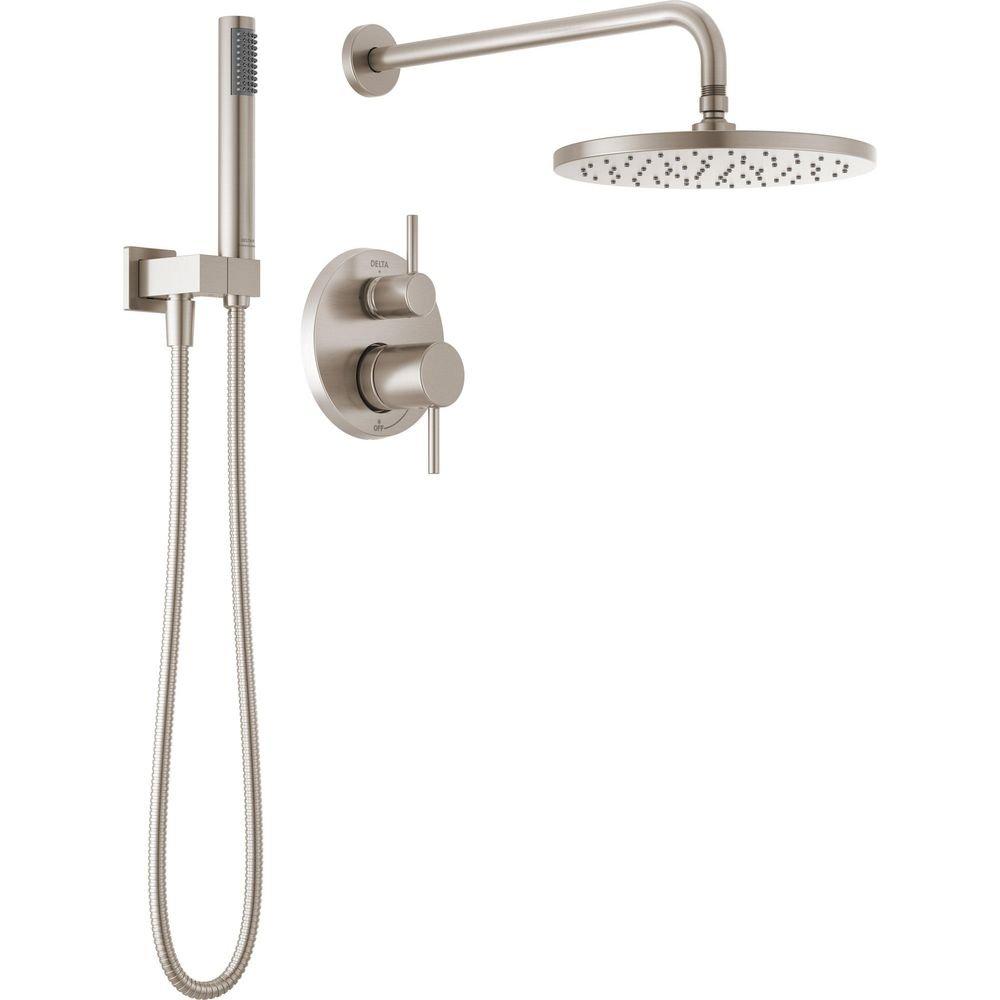 Delta Faucet SpotShield Brushed Nickel Two Handle Single Function Shower System 