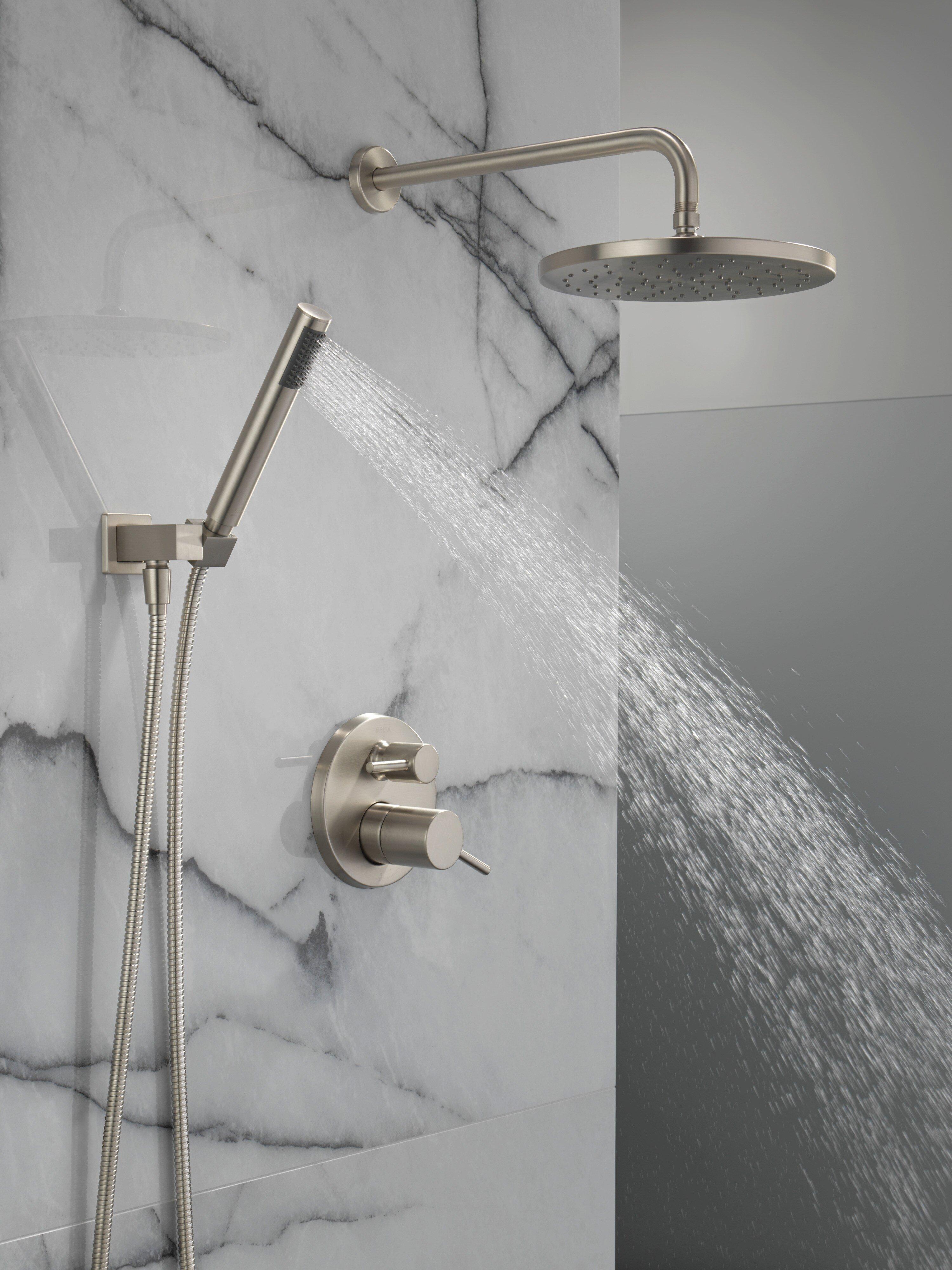 Delta Faucet SpotShield Brushed Nickel Two Handle Single Function Shower System 