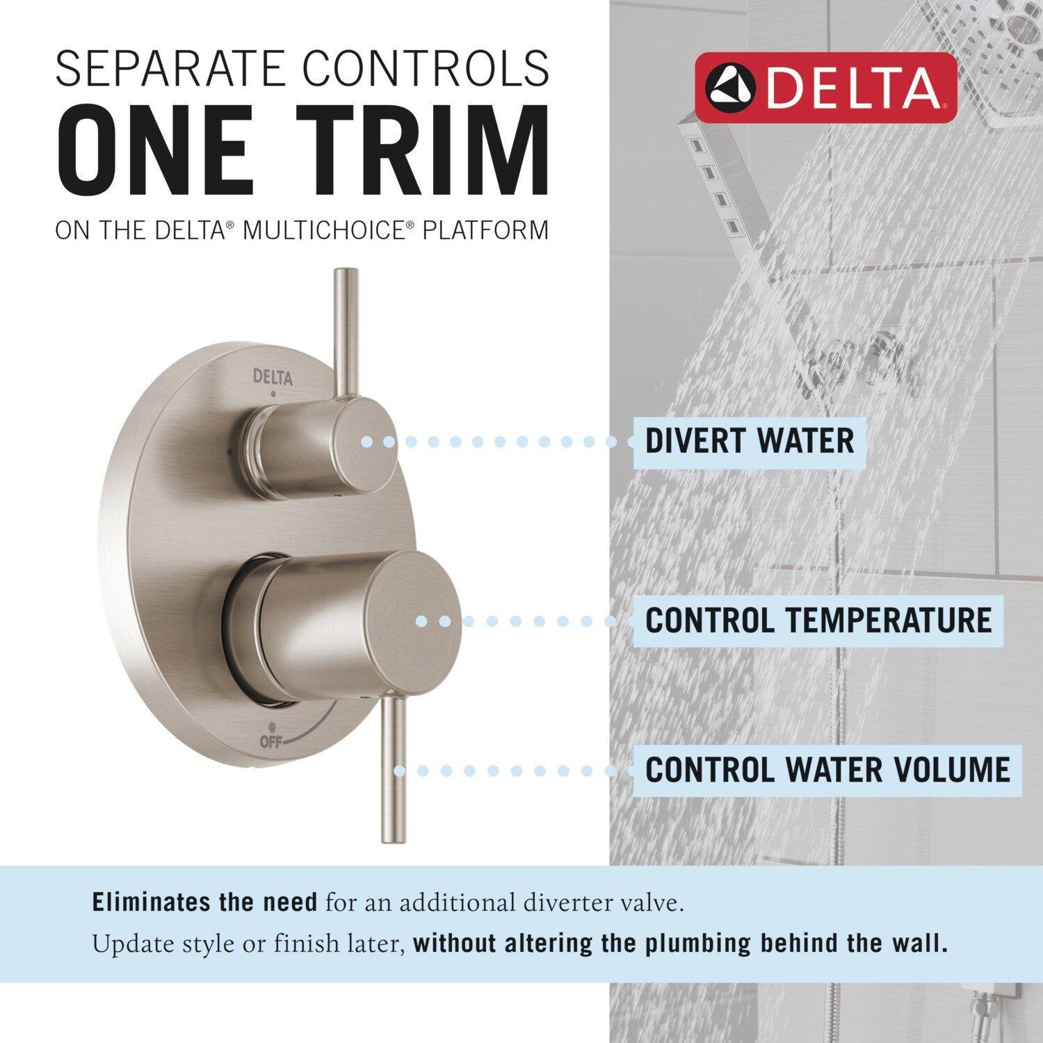 Delta Faucet SpotShield Brushed Nickel Two Handle Single Function Shower System 
