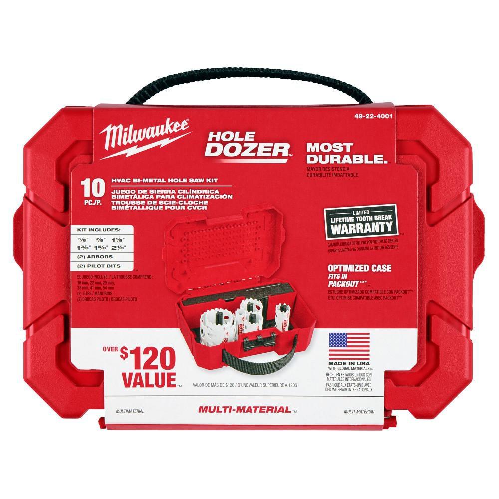 HOLE DOZER HVAC HOLE SAW KIT 10PC 