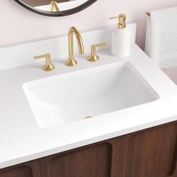 18 in. Undermount Rectangular Bathroom Sink in White