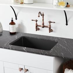 25 in. Dual Mount Laundry Sink in Black