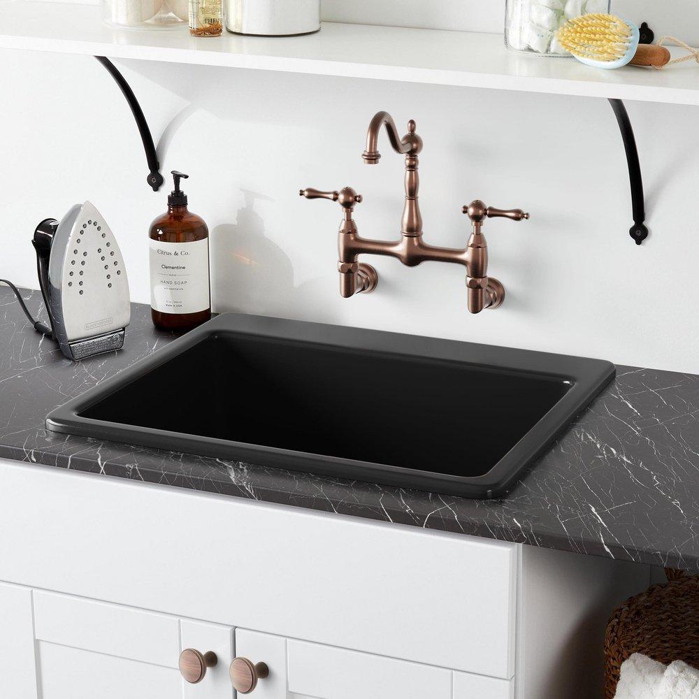 Signature Hardware Black 25 in. Laundry Sink 