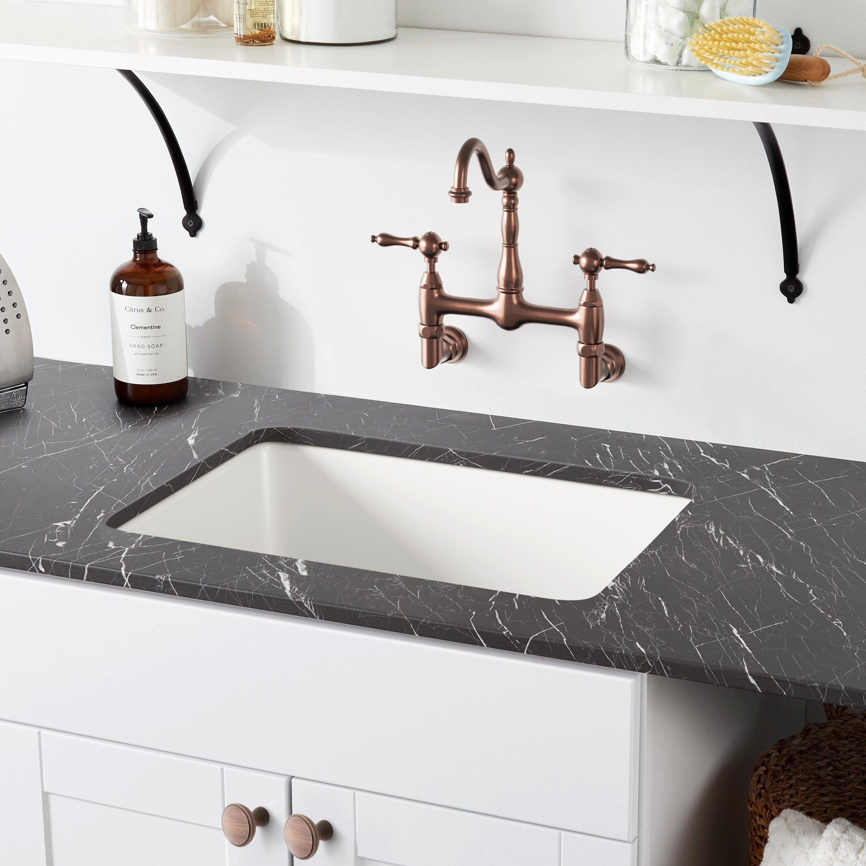 Signature Hardware White 25 in. Laundry Sink 