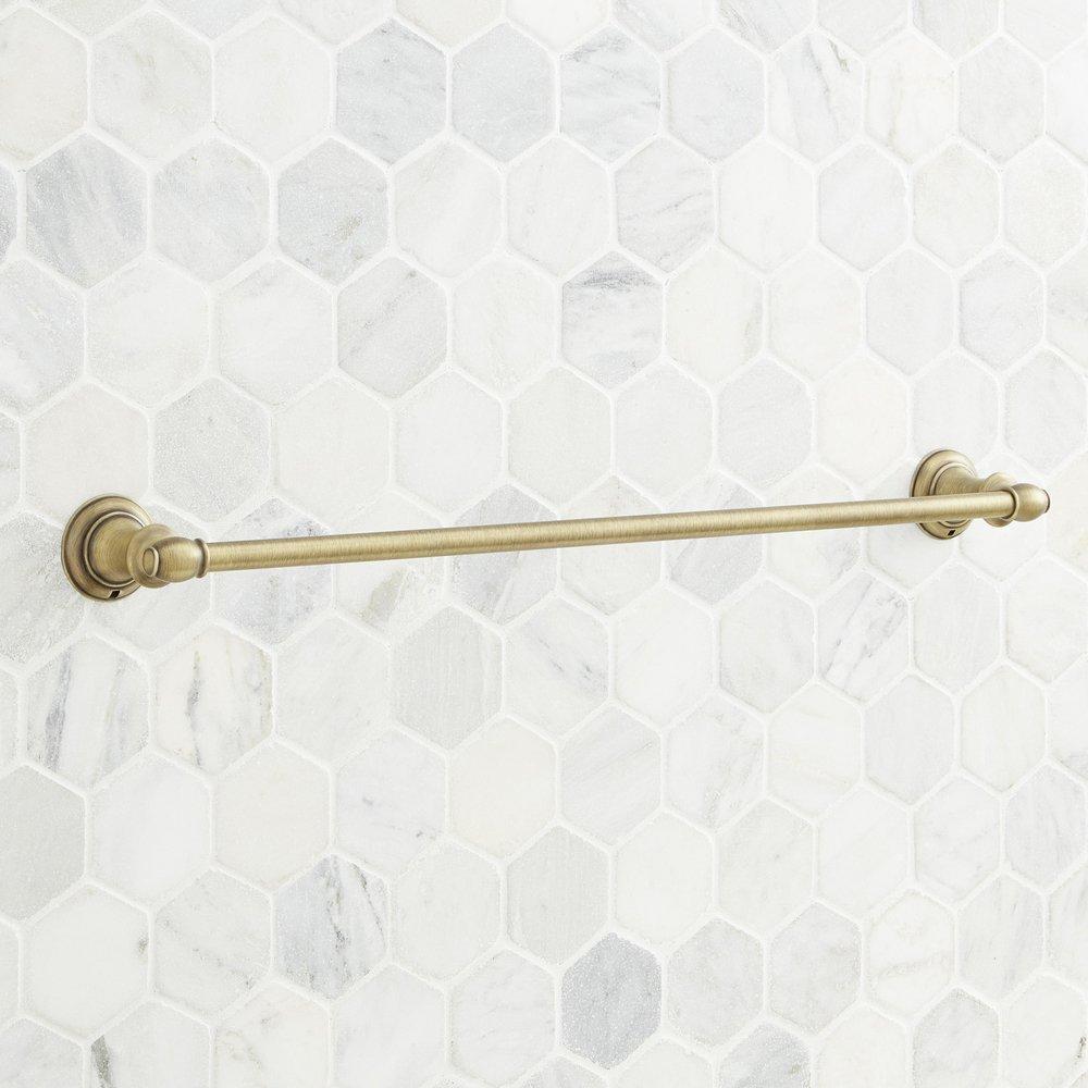 Signature Hardware Aged Brass 18 in. Towel Bar 
