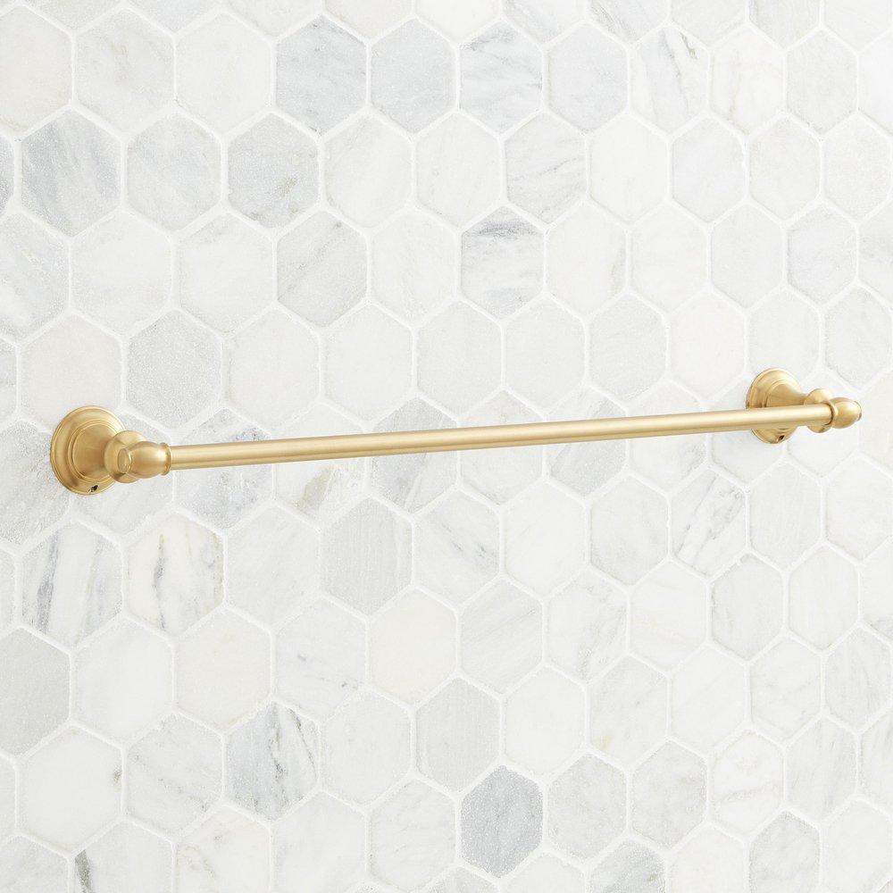 Signature Hardware Brushed Gold 18 in. Towel Bar 