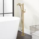Single Handle Lever Floor Mount Filler in Aged Brass - Less Valve