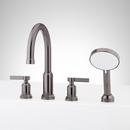 Two Handle Roman Tub Faucet with Hand Shower in Gunmetal