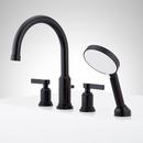 Signature Hardware Matte Black Two Handle Roman Tub Faucet with Hand Shower (Trim Only) 