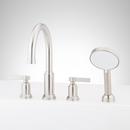 Two Handle Roman Tub Faucet with Hand Shower in Brushed Nickel