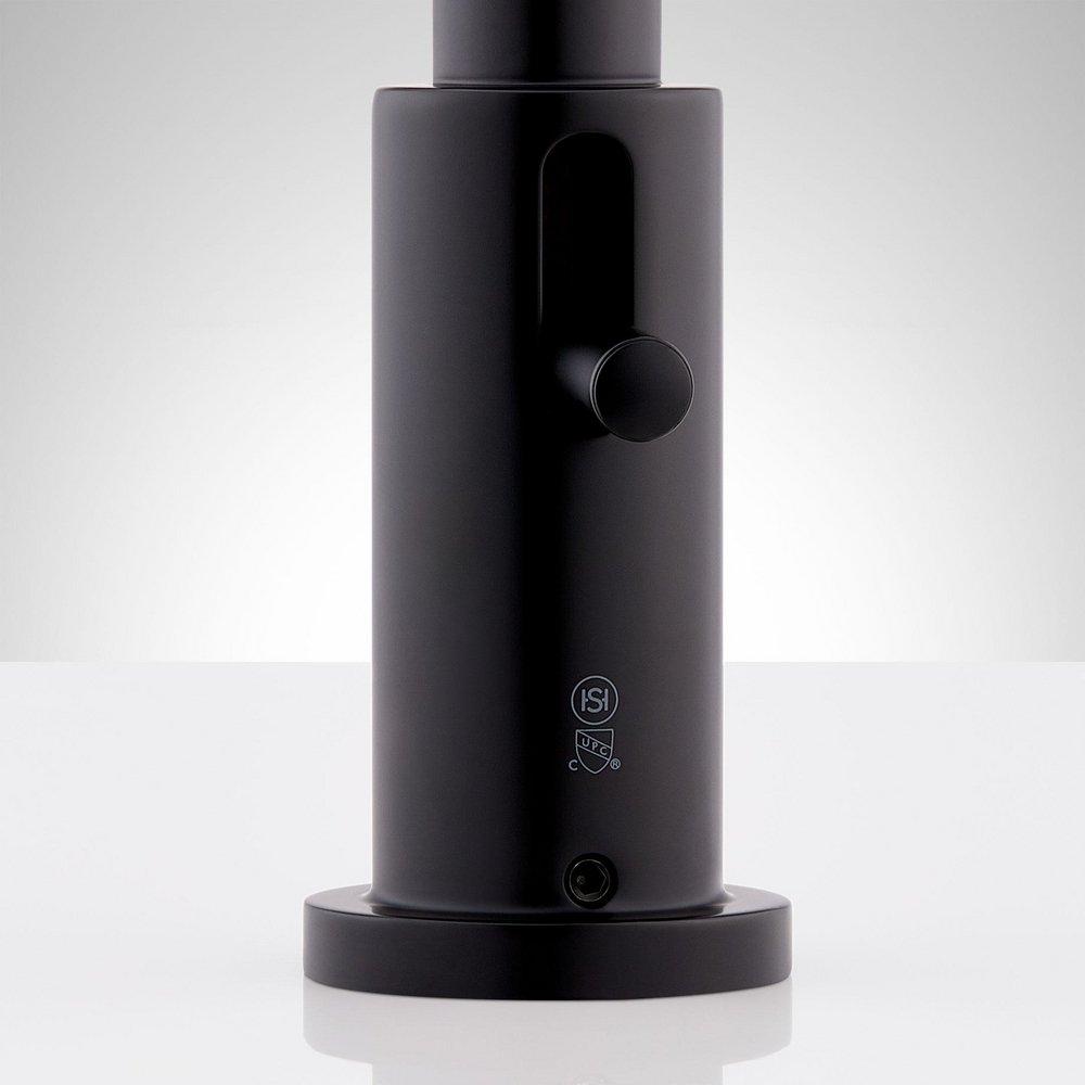 Signature Hardware Matte Black Two Handle Roman Tub Filler Faucet with Hand Shower (Trim Only) 