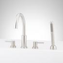 Two Handle Roman Tub Faucet with Hand Shower in Brushed Nickel