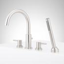 Signature Hardware Brushed Nickel Two Handle Roman Tub Filler Faucet with Hand Shower (Trim Only) 