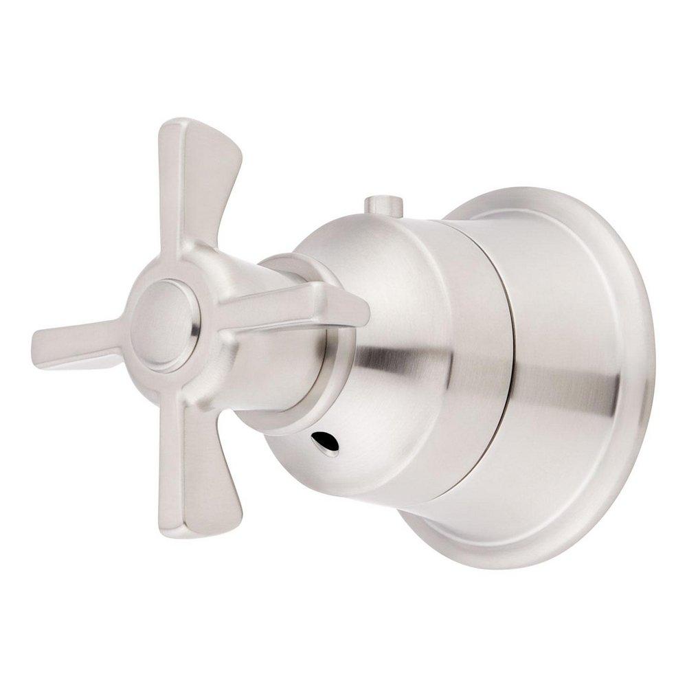 Signature Hardware Brushed Nickel Cross Handle for Thermostatic Valve Trim 