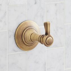 Single Robe Hook in Aged Brass