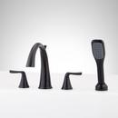 Two Handle Roman Tub Faucet with Hand Shower in Matte Black