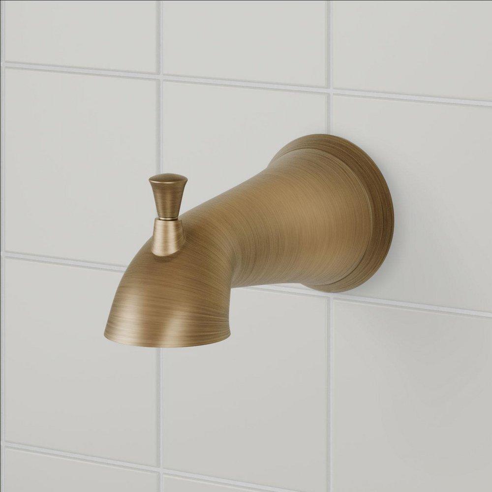 Signature Hardware Aged Brass Diverter Tub Spout 