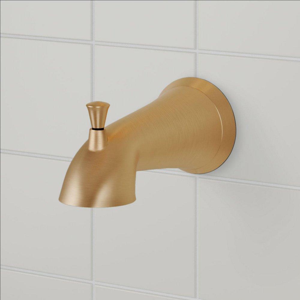 Signature Hardware Brushed Gold Diverter Tub Spout 